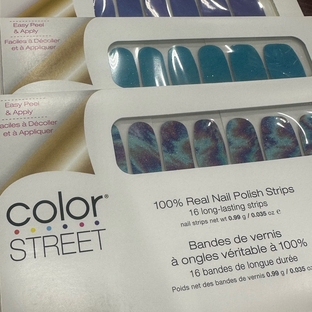 Moody Blues Color Street Nail Polish Nail Strips 3 full sets